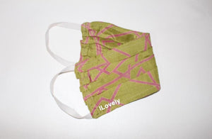 Mask (Lime Green-Pink Striped)